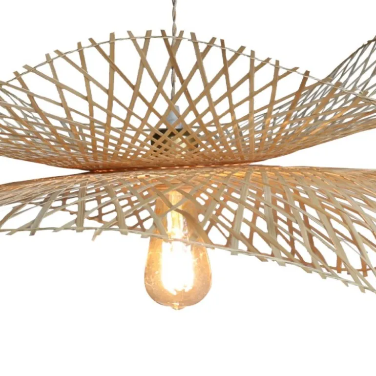 Lámpara de techo colgante Ondas 1XE27 acabado natural estilo nórdico 80cm Ø