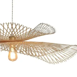 Lámpara de techo colgante Ondas 1XE27 acabado natural estilo nórdico 80cm Ø