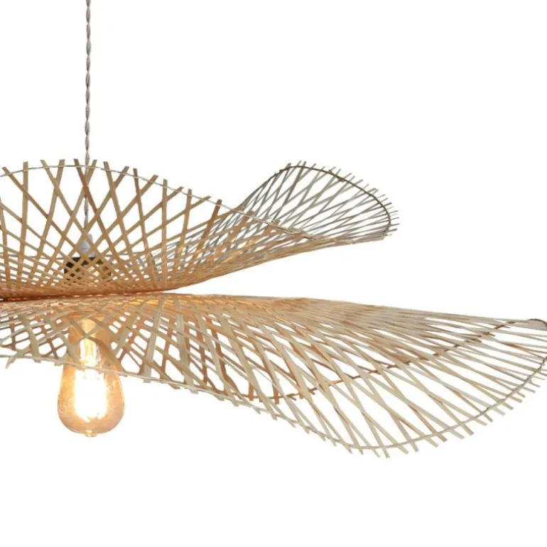 Lámpara de techo colgante Ondas 1XE27 acabado natural estilo nórdico 80cm Ø