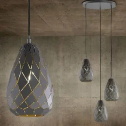 Lámpara de techo colgante Onyx 1luz 1xE27 acabado metal antracita estilo moderno 15cm Ø
