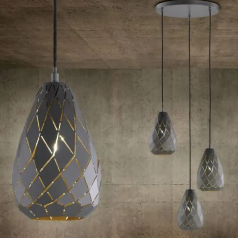 Lámpara de techo colgante Onyx 1luz 1xE27 acabado metal antracita estilo moderno 15cm Ø