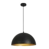 Lámpara de techo colgante Osiris 1 luz 1XE27 acabado metal negro y dorado estilo industrial 40cm Ø