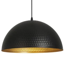 Lámpara de techo colgante Osiris 1 luz 1XE27 acabado metal negro y dorado estilo industrial 40cm Ø
