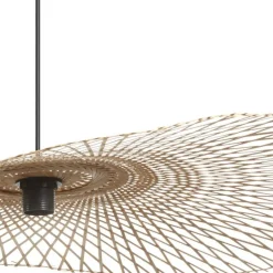 Lámpara de techo colgante Pamela 1xE27 acabado bambú natural trenzado estilo nórdico 77cm Ø