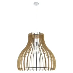 Lámpara de techo colgante Rain 1 luz 1xE27 acabado madera natural estilo rústico 57cm Ø