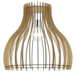 Lámpara de techo colgante Rain 1 luz 1xE27 acabado madera natural estilo rústico 57cm Ø