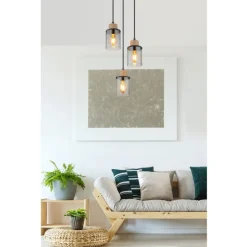 Lámpara de techo colgante redonda 3L Reid 3XE27 27cm Ø