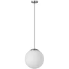 Lámpara de techo colgante Ronda 1luz 1xE27 acabado metal níquel cristal opal blanco estilo moderno 30cm Ø