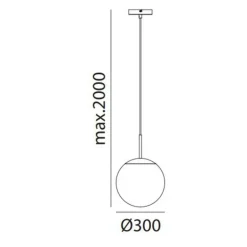 Lámpara de techo colgante Ronda 1luz 1xE27 acabado metal níquel cristal opal blanco estilo moderno 30cm Ø
