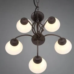 Lámpara de techo colgante Rústica 5 luces 5xE14 acabado marrón óxido estilo rústico 60cm Ø