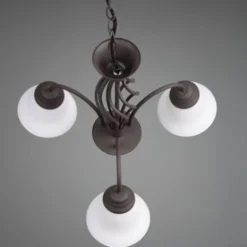 Lámpara de techo colgante Rústica 3 luces 3xE14 acabado marrón óxido estilo rústico 55cm Ø