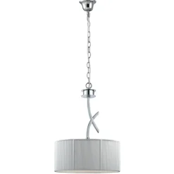 Lámpara de techo colgante Silk 1xE27 acabado metal cromo pantalla hilo plata estilo clásico 38cm Ø