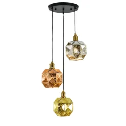 Lámpara de techo colgante Soter 3 luces 3XE27 acabado colores metálicos estilo moderno 30cm Ø