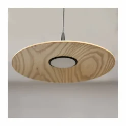 Lámpara de techo colgante Ter LED integrado 7w tonalidad 3000k acabado madera natural estilo nórdico 25cm Ø