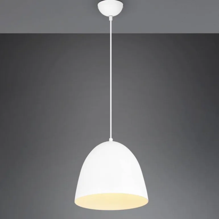 Lámpara de techo colgante Tilda 1 luz 1xE27 acabado metal blanco estilo moderno 25cm Ø