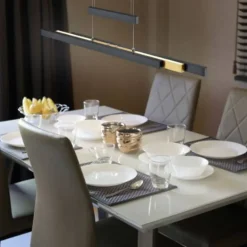 Lámpara de techo colgante Trajan LED integrado 40w 3CCT regulable en intensidad y extensible acabado negro estilo moderno