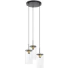 Lámpara de techo colgante Triel 3 luces 3xE27 acabado negro cristal transparente estilo vintage 30cm Ø