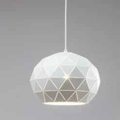 Lámpara de techo colgante Triángulos blanca 1XE27 estilo moderno 20cm Ø
