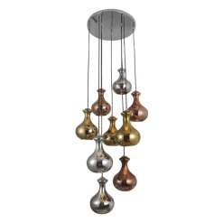 Lámpara de techo colgante Vanya 10L 10XE27 acabado colores metálicos estilo moderno 50cm Ø