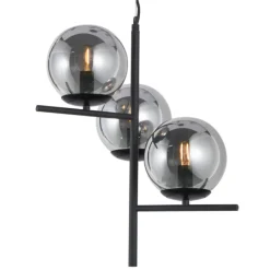 Lámpara de techo colgante Vary 3L 3xE14 acabado negro cristal ahumado estilo moderno 32cm Ø