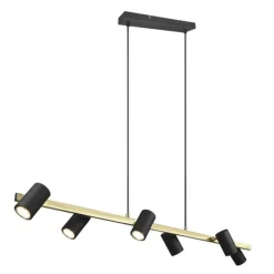 Lámpara Lineal 6L Marley negro/oro