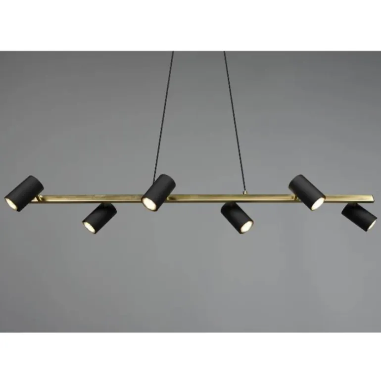Lámpara Lineal 6L Marley negro/oro