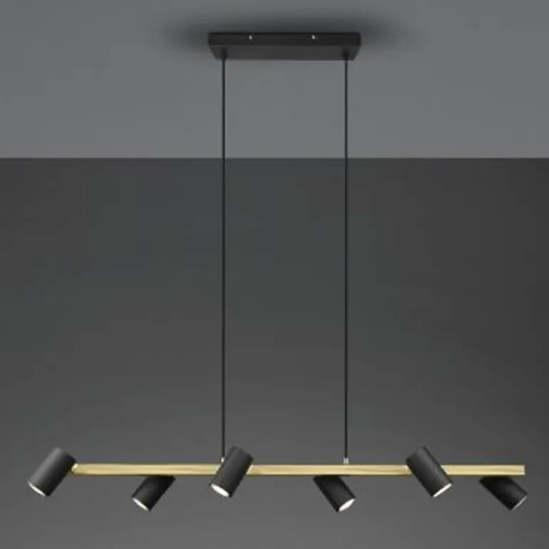 Lámpara Lineal 6L Marley negro/oro