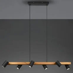 Lámpara Lineal Marley 6l madera/negro