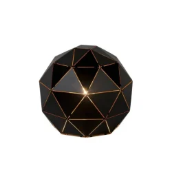Lámpara sobremesa esférica negro-oro estructura triángulos