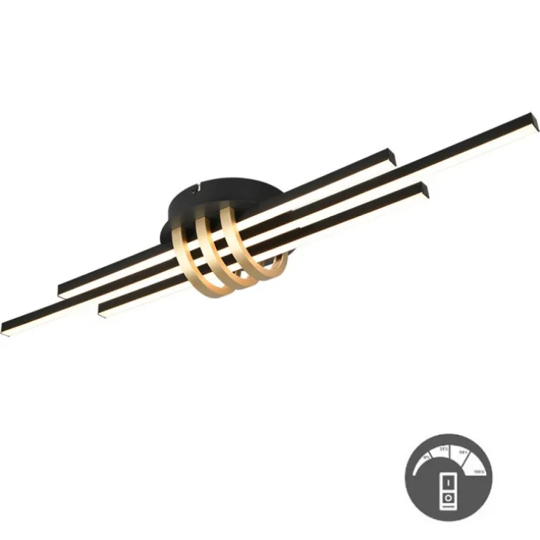 Plafón de techo Cinto Negro / Oro LED 20w 3000k 3 Intensidades