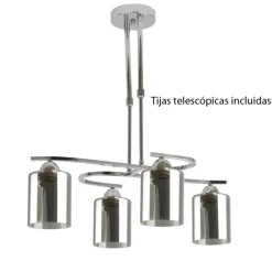 Plafón de techo Zlin Cromo 4L 4XE27