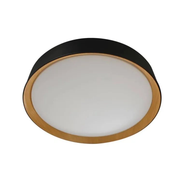 Plafón Lea Negro / Madera 80cm