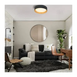 Plafón Lea Negro / Madera 60cm