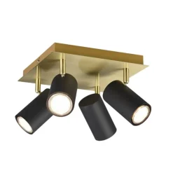 Plafón Marley 4L Negro/Oro