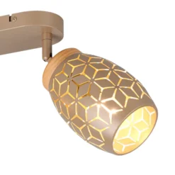 Regleta de focos superficie Bidar 2 luces 2xE14 acabado café estilo moderno focos orientables