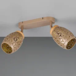 Regleta de focos superficie Bidar 2 luces 2xE14 acabado café estilo moderno focos orientables