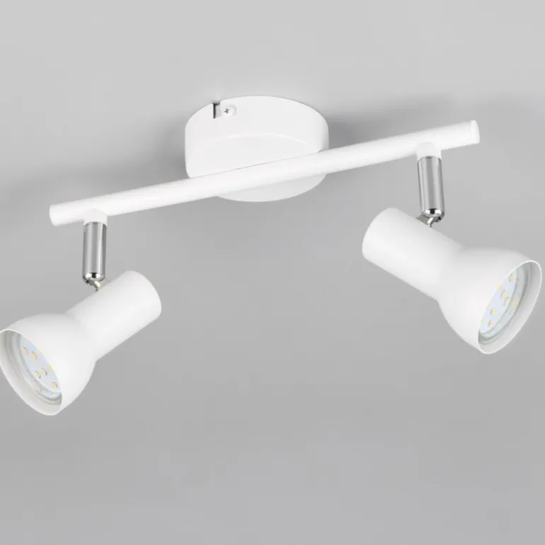 Regleta de focos superficie Cantar Blanco 2L 2XGU10 focos orientables