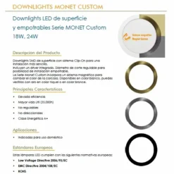 Solo aro bronce para Downlight Monet 24w