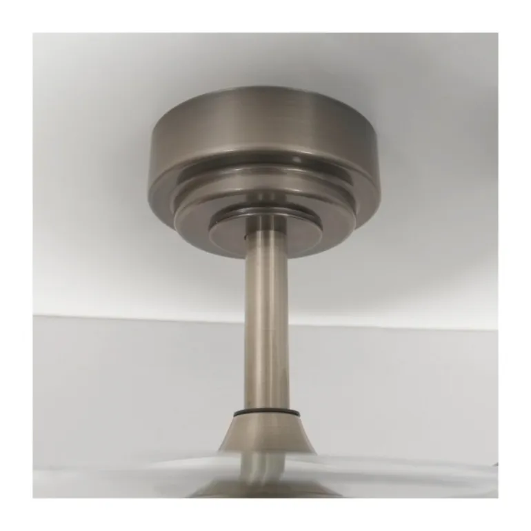 Ventilador de techo Aneto níquel LED 72w 3CCT acabado níquel estilo moderno aspas plegables motor DC 106cm Ø