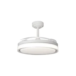 Ventilador de techo Aneto V blanco LED integrado 72w 3CCT acabado blanco estilo moderno aspas plegables motor DC 106cm Ø