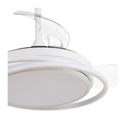 Ventilador de techo Antila Mini blanco LED 40w 3CCT acabado blanco estilo moderno aspas plegables motor DC 92cm Ø