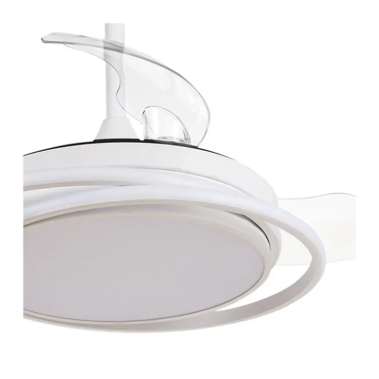 Ventilador de techo Antila Mini blanco LED 40w 3CCT acabado blanco estilo moderno aspas plegables motor DC 92cm Ø
