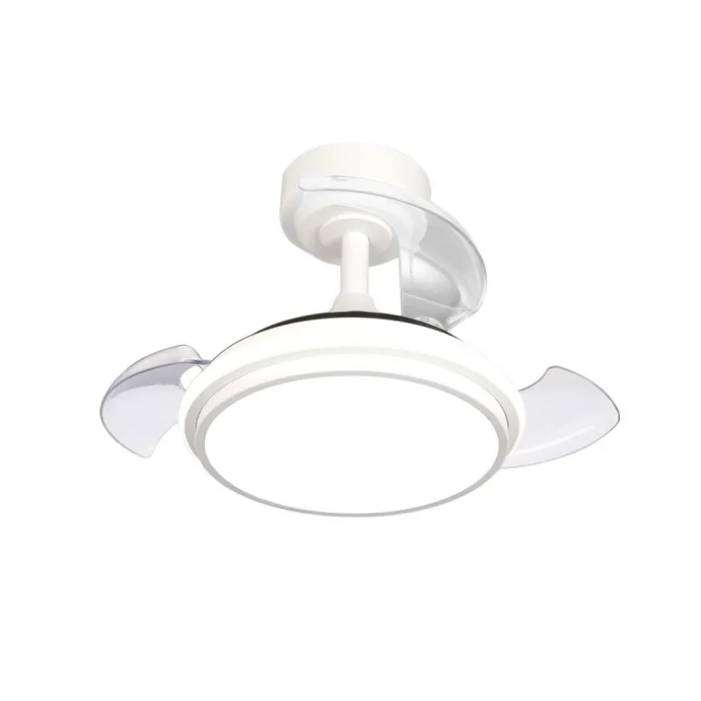 Ventilador de techo Antila Mini XXS blanco LED 35w 3CCT acabado blanco estilo moderno aspas plegables motor DC 55cm Ø