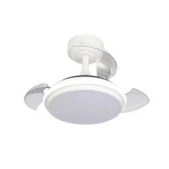 Ventilador de techo Antila Mini XXS blanco LED 35w 3CCT acabado blanco estilo moderno aspas plegables motor DC 55cm Ø
