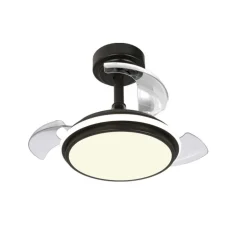 Ventilador de techo Antila Mini XXS negro LED 35w 3CCT acabado negro estilo moderno aspas plegables motor DC 55cm Ø