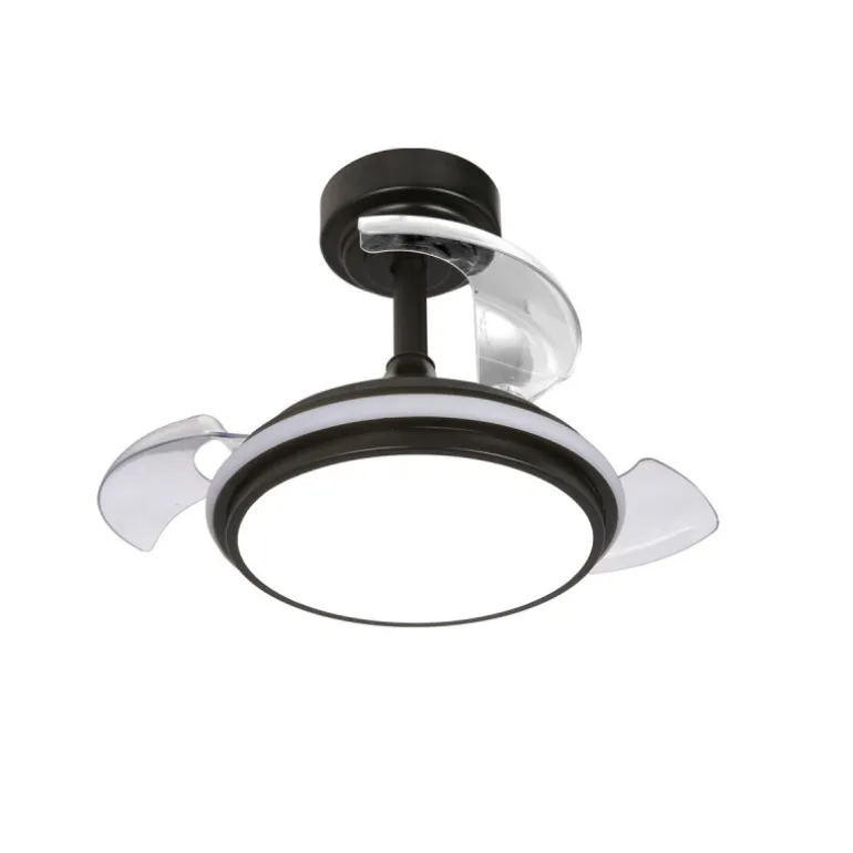 Ventilador de techo Antila Mini XXS negro LED 35w 3CCT acabado negro estilo moderno aspas plegables motor DC 55cm Ø