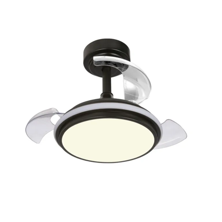 Ventilador de techo Antila Mini XXS negro LED 35w 3CCT acabado negro estilo moderno aspas plegables motor DC 55cm Ø