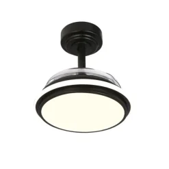Ventilador de techo Antila Mini XXS negro LED 35w 3CCT acabado negro estilo moderno aspas plegables motor DC 55cm Ø