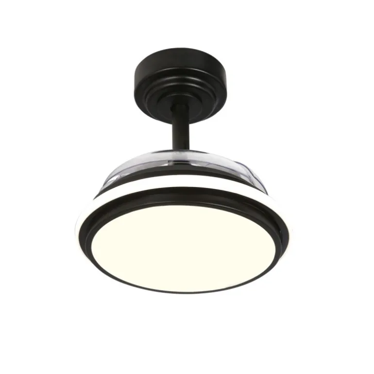 Ventilador de techo Antila Mini XXS negro LED 35w 3CCT acabado negro estilo moderno aspas plegables motor DC 55cm Ø