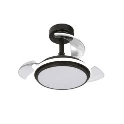 Ventilador de techo Antila Mini XXS negro LED 35w 3CCT acabado negro estilo moderno aspas plegables motor DC 55cm Ø